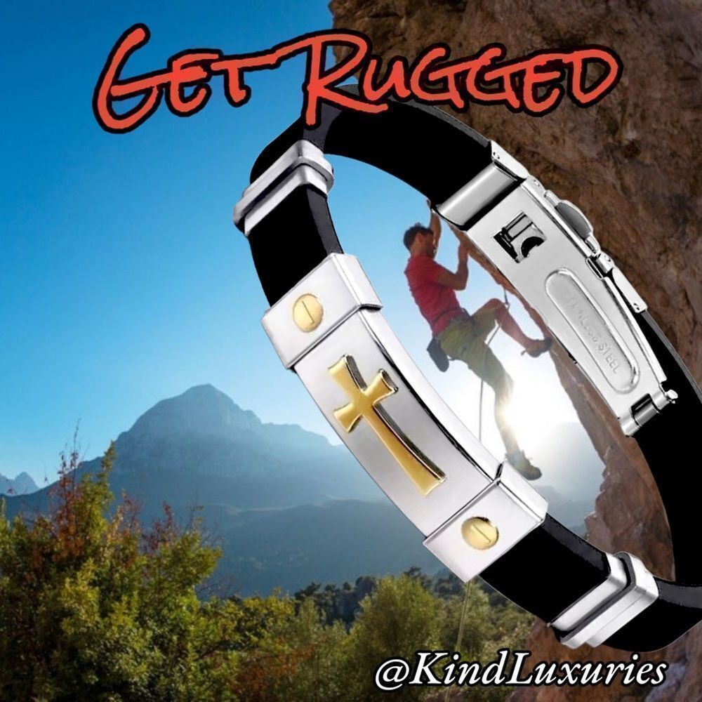 🧑🏻‍🦱OS5🧑🏻‍🦱 Gorgeous Black Silicone Titanium Mens Unisex Bracelet